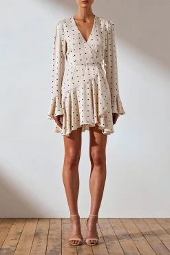 Shona Joy O'Dell Frill Cuff Wrap Mini Dress
