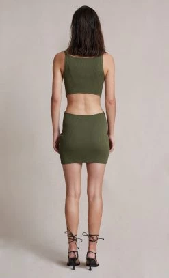 Bec And Bridge Mason Knit Mini Dress Olive
