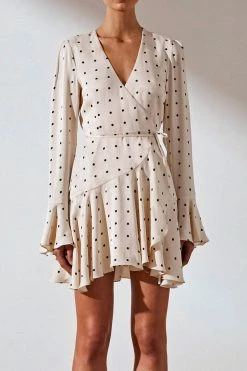 Shona Joy O'Dell Frill Cuff Wrap Mini Dress