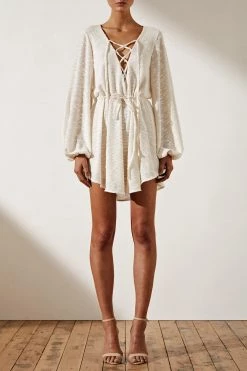Shona Joy Ortiz Lace Up Mini Dress