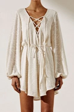 Shona Joy Ortiz Lace Up Mini Dress