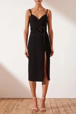 Shona Joy Andrea Fitted Cocktail Dress W Belt
