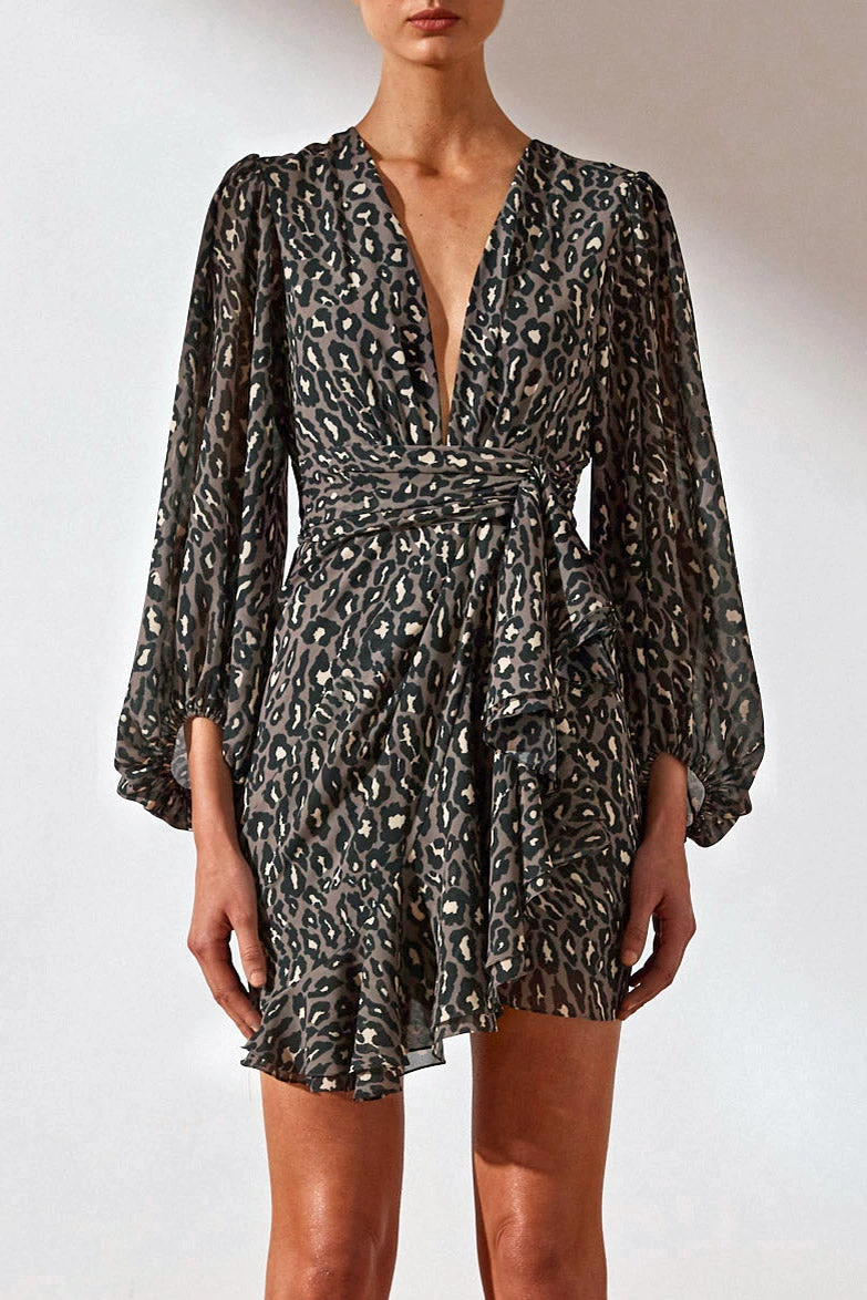 Shona Joy Buell Plunged Draped Mini Dress 6 Shona Joy Buell Plunged Draped Mini Dress