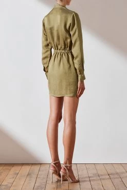 Shona Joy Ellington Draped Mini Shirt Dress