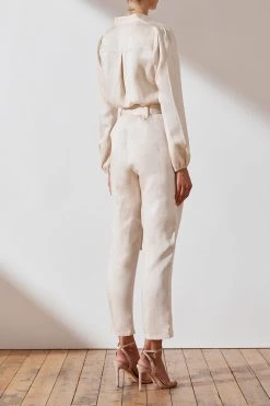 Shona Joy Ellington Linen Relaxed Jumpsuit Ecru