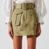 Shona Joy Ellington Mini Skirt With Belt Khaki