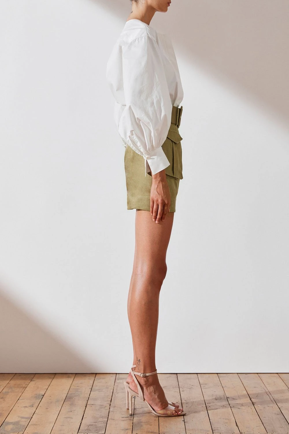 Shona Joy Ellington Mini Skirt With Belt Khaki 7 Shona Joy Ellington Mini Skirt With Belt Khaki