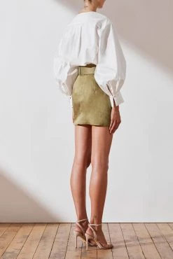 Shona Joy Ellington Mini Skirt With Belt Khaki 13 Shona Joy Ellington Mini Skirt With Belt Khaki