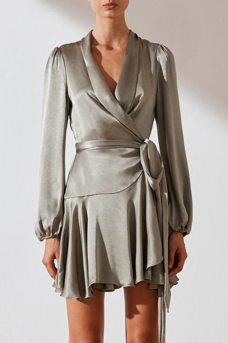 Shona Joy Joan Wrap Mini Dress 6 Shona Joy Joan Wrap Mini Dress