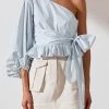 Shona Joy Drake One Shoulder Tie Front Blouse