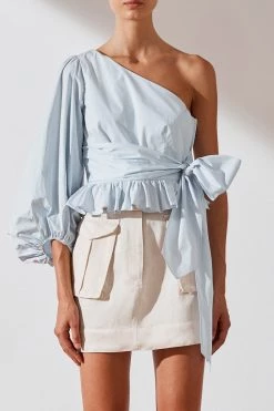 Shona Joy Drake One Shoulder Tie Front Blouse