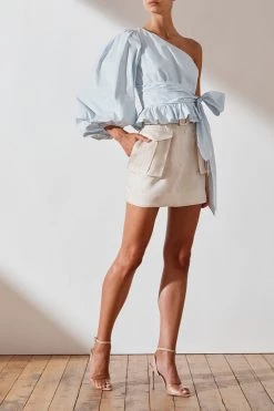 Shona Joy Drake One Shoulder Tie Front Blouse 10 Shona Joy Drake One Shoulder Tie Front Blouse