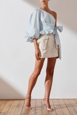 Shona Joy Drake One Shoulder Tie Front Blouse 11 Shona Joy Drake One Shoulder Tie Front Blouse