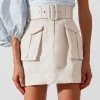 Shona Joy Ellington Linen Mini Skirt With Belt Ecru 2 Shona Joy Ellington Linen Mini Skirt With Belt Ecru