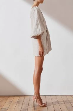 Shona Joy Margot Embroidered Linen One Shoulder Draped Mini Dress 12 Shona Joy Margot Embroidered Linen One Shoulder Draped Mini Dress
