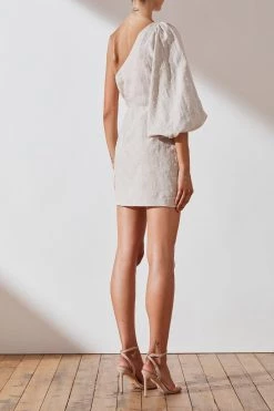 Shona Joy Margot Embroidered Linen One Shoulder Draped Mini Dress 13 Shona Joy Margot Embroidered Linen One Shoulder Draped Mini Dress