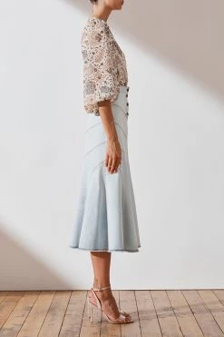 Shona Joy Noah Contour Panel Denim Midi Skirt
