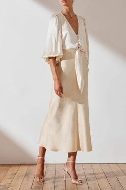 Shona Joy Ellington Bias Midi Skirt