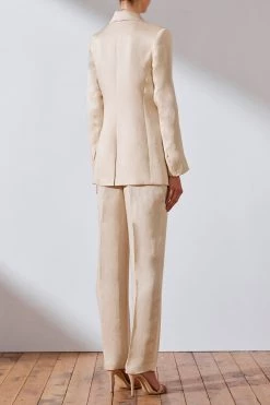 Shona Joy Wren Linen Double Breasted Blazer