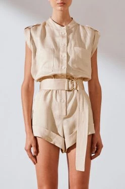 Shona Joy Wren Linen Boiler Suit