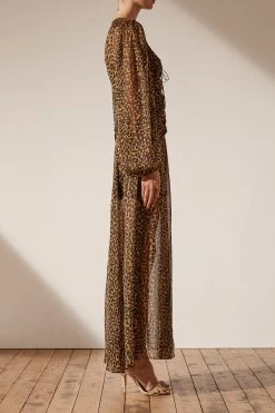 Shona Joy Raphael Ruched V Neck Maxi Dress