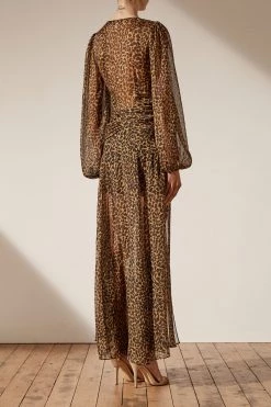 Shona Joy Raphael Ruched V Neck Maxi Dress