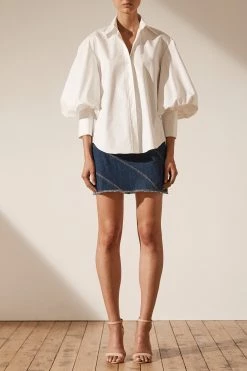 Shona Joy Grant Collared Shirt White