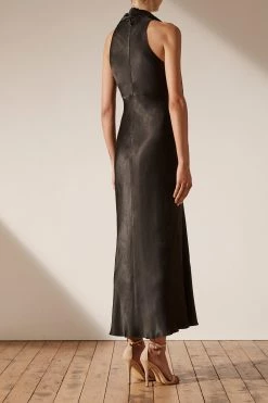 Shona Joy Wright Scarf Neck Midi Dress