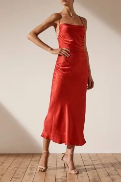 Shona Joy Wright Ruched Backless Slip Dress