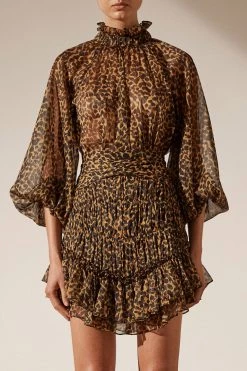 Shona Joy Raphael High Neck Ruched Blouse