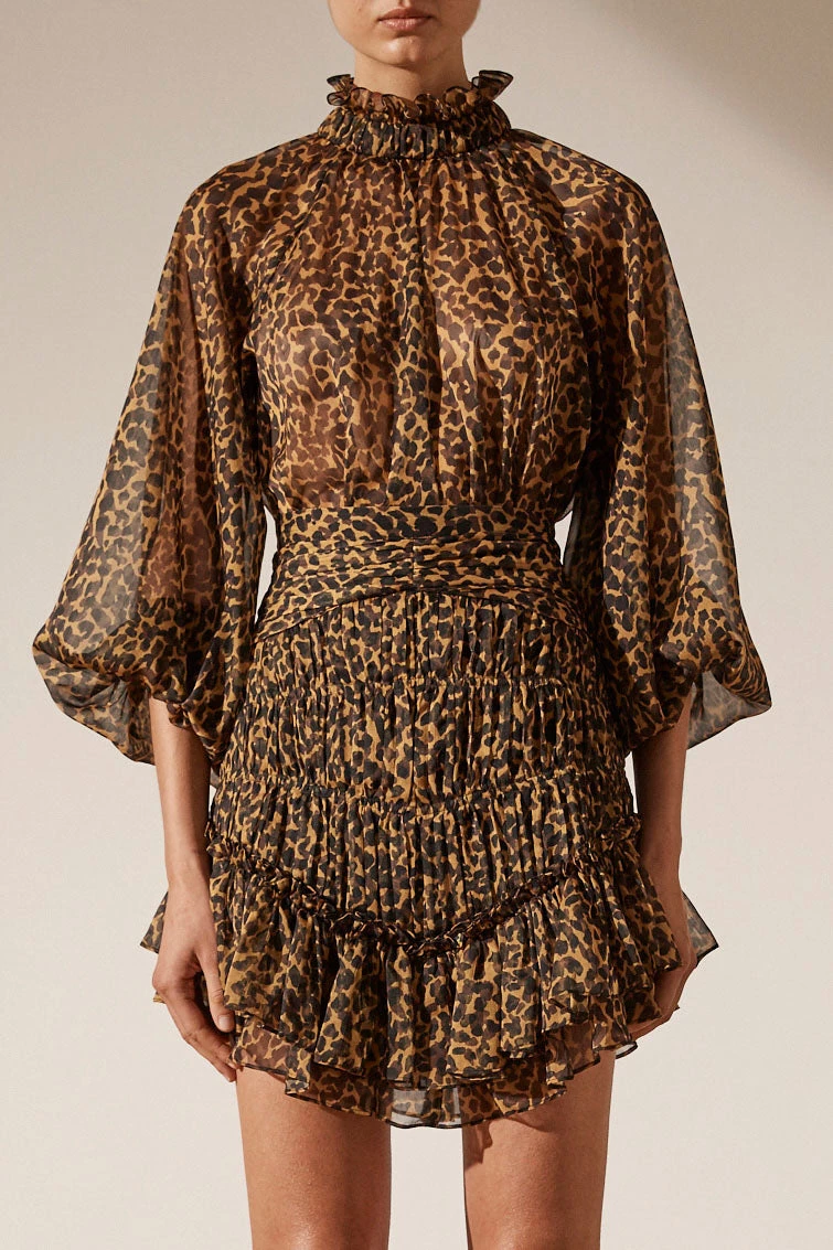 Shona Joy Raphael High Neck Ruched Blouse 3 Shona Joy Raphael High Neck Ruched Blouse