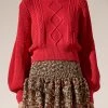 Shona Joy Warner Cable Knit Cropped Sweater