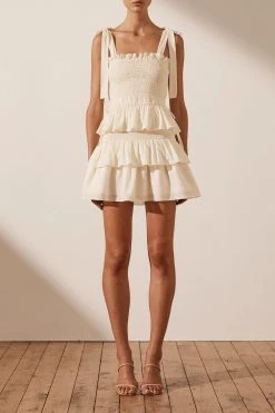 Shona Joy Pia Shirred Mini Dress