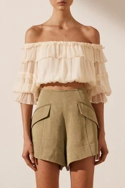 Shona Joy Victoria Off Shoulder Frill Top