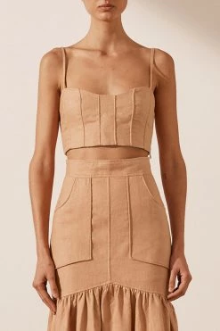 Shona Joy Rosa Fitted Crop Top