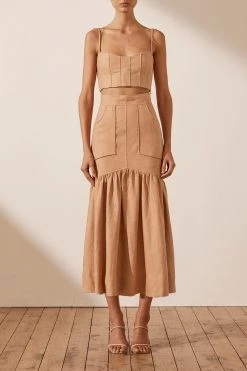 Shona Joy Rosa Fit And Flare Midi Skirt