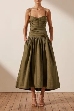 Shona Joy Amaia Ruched Midi Dress