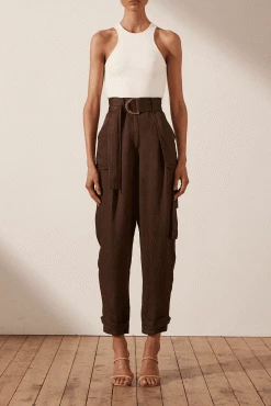 Shona Joy Marie Cargo Pant Chocolate