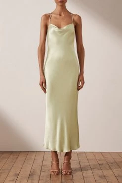 Shona Joy Giselle Cowl Back Bias Midi Melon