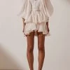 Shona Joy Charlotte Plunged Draped Mini Dress Ecru 2 Shona Joy Charlotte Plunged Draped Mini Dress Ecru