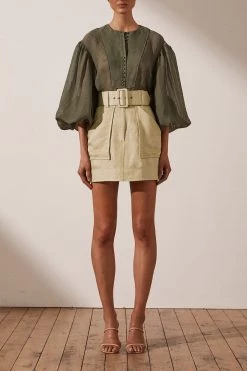 Shona Joy Marie Mini Skirt Pistachio