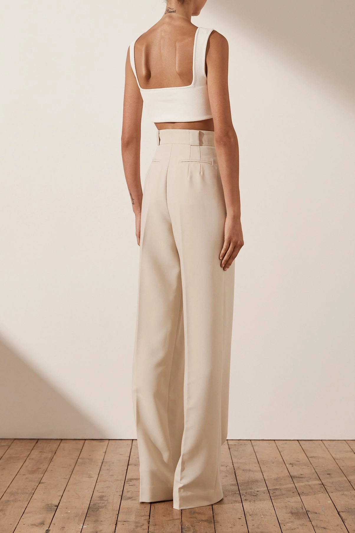 Shona Joy Ivy High Waist Tailored Pant Bone 6 Shona Joy Ivy High Waist Tailored Pant Bone
