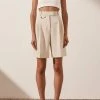 Shona Joy Ivy High Waist Tailored Shorts Bone