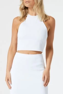 San Sloane Drew Racer Back Top White