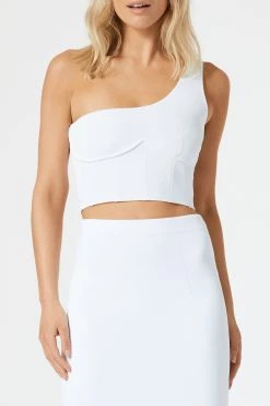 San Sloane Val Asym Top White