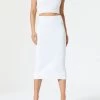 San Sloane Val High Waist Midi Skirt White