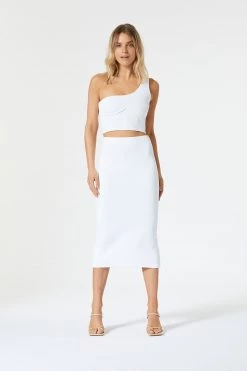 San Sloane Val Asym Top White