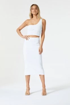 San Sloane Val Asym Top White