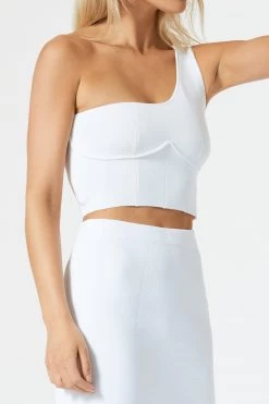 San Sloane Val Asym Top White