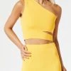 San Sloane Adriana Asym Cut Out Top Mango
